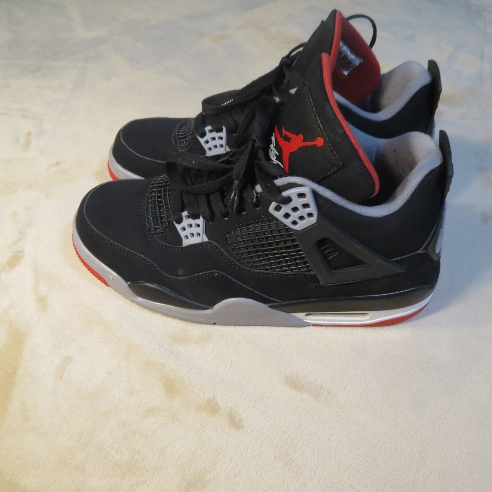 Air Jordan 4 Retro Bred 2019 Black Fire Red Cement Grey 308497-060 Mens 8
